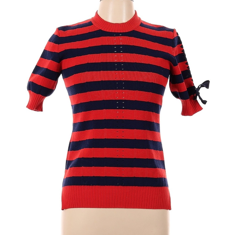 Fendi Red and Navy Striped Knitwear